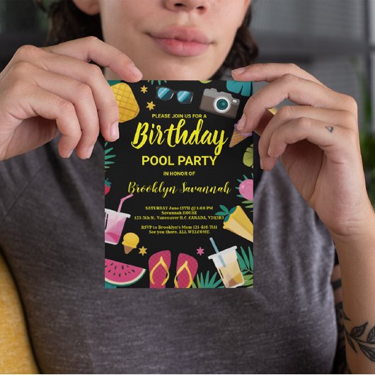 Carte Postale Fête d'anniversaire Extravaganza Splash d'été dans