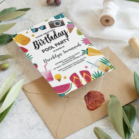 Carte Postale Fête d'anniversaire Extravaganza Splash d'été dans