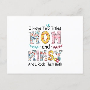 Carte Postale Fête d'anniversaire florale de maman et Mimsy