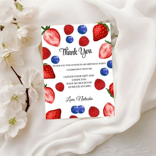 Carte Postale fête d'anniversaire fraise | merci anniversaire