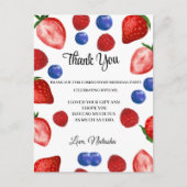 Carte Postale fête d'anniversaire fraise | merci anniversaire (Devant)