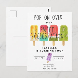 Carte Postale Fête d'anniversaire glace pop été