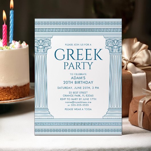 Carte Postale Fête d'anniversaire grecque