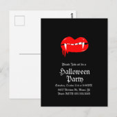 Carte Postale Fête d'anniversaire Halloween Vampire aux lèvres s (Devant / Derrière)