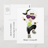 Carte Postale Fête d'anniversaire hip‑hop rap d'un garçon breakd (Devant / Derrière)
