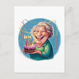 Carte Postale Fête d'anniversaire humoristique de Nana