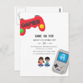 Carte Postale Fête d'anniversaire jeux vidéo (Devant / Derrière)