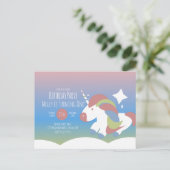 Carte Postale Fête d'anniversaire licorne Nuages Dégradé de coul (Debout devant)