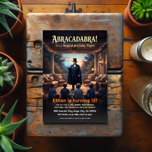 Carte Postale Fête d'anniversaire magique de magicien 