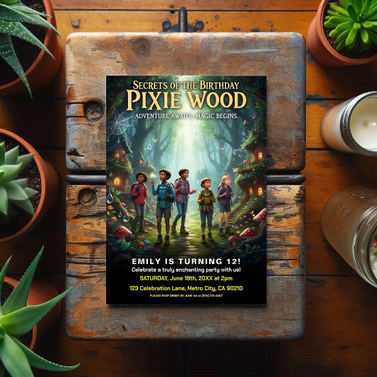 Carte Postale Fête d'anniversaire magique de Pixie Wood