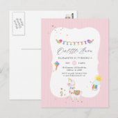 Carte Postale Fête d'anniversaire moderne de Lama 3 ans (Devant / Derrière)