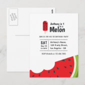 Carte Postale Fête d'anniversaire One in a Melon 1ère année (Devant / Derrière)