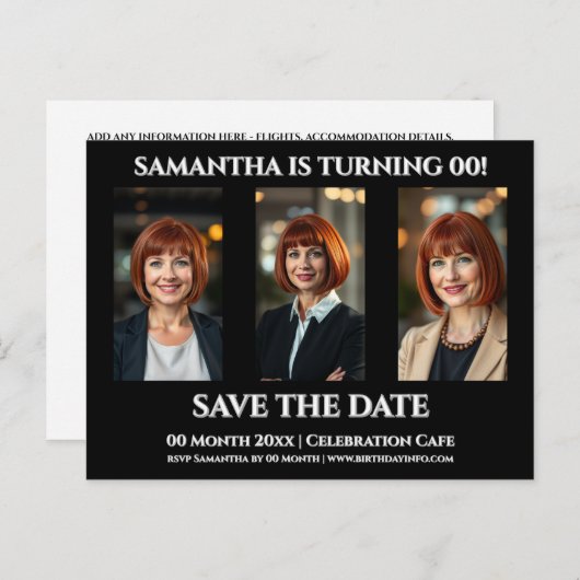 Carte Postale Fête d'anniversaire ordinaire n'importe quel âge 3 (Devant / Derrière)