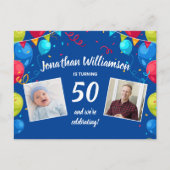 Carte Postale Fête d'anniversaire par la poste, 2 photos, tout â (Devant)