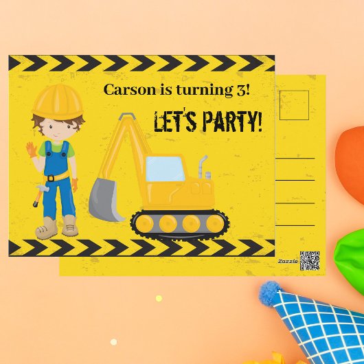 Carte Postale Fête d'anniversaire personnalisée pour enfants ave