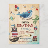 Carte Postale Fête d'anniversaire pirate (Devant)