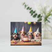 Carte Postale Fête d'anniversaire pour chiens (Debout devant)