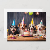 Carte Postale Fête d'anniversaire pour chiens (Devant / Derrière)