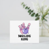 Carte Postale Fête d'anniversaire pour enfants Bowling King (Debout devant)