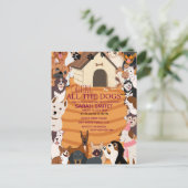 Carte Postale Fête d'anniversaire pour tous les chiens faisons (Debout devant)