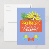 Carte Postale Fête d'anniversaire préhistorique Ptérodactyle (Devant / Derrière)
