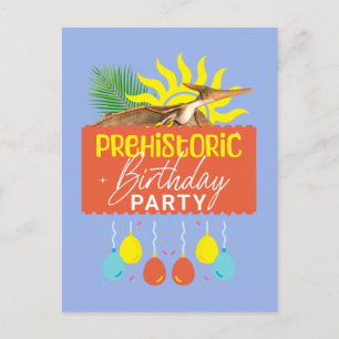 Carte Postale Fête d'anniversaire préhistorique Ptérodactyle