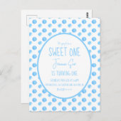 Carte Postale Fête d'anniversaire premier avec points d'aquarell (Devant / Derrière)