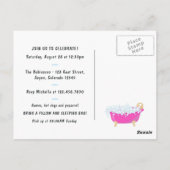 Carte Postale Fête d'anniversaire pyjama Spa pour fille afro-amé (Dos)