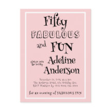 Fête d'anniversaire rose moderne 50 ans et fabuleu