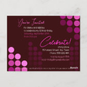 Carte Postale Fête d'anniversaire rose moderne funky (Dos)