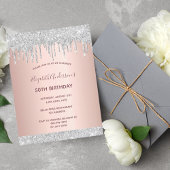 Carte Postale Fête d'anniversaire rose or argent parties scintil