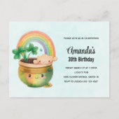 Carte Postale Fête d'anniversaire Saint-Patrick Arc-en-ciel et T (Devant)