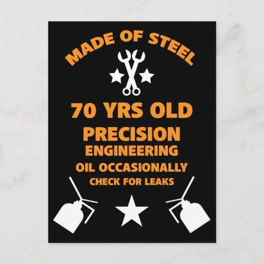 Carte Postale Fête d'anniversaire septuagénaire 70 ans (Devant)