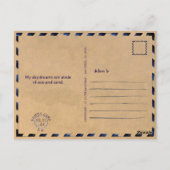 Carte Postale Fête d'anniversaire sur la plage feuilles de palmi (Dos)