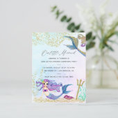 Carte Postale Fête d'anniversaire sur le thème de la sirène (Debout devant)