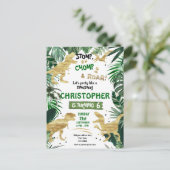 Carte Postale Fête d'anniversaire sur le thème des dinosaures (Debout devant)