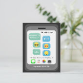 Carte Postale Fête d'anniversaire sur le thème Emoji (Debout devant)