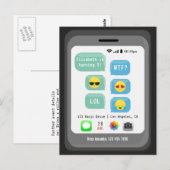 Carte Postale Fête d'anniversaire sur le thème Emoji (Devant / Derrière)