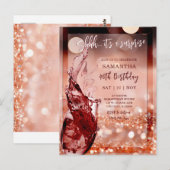 Carte Postale Fête d'anniversaire surprise en rose gold (Devant / Derrière)