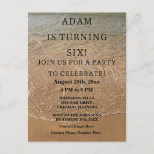 Carte Postale Fête d'anniversaire Thème Marin de Plage Personnal
