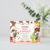 Carte Postale Fête d'anniversaire western Cowboy Yeehaw (Debout devant)