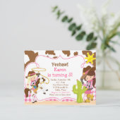 Carte Postale Fête d'anniversaire Western Cowgirl Yeehaw (Debout devant)