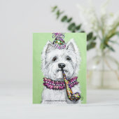 Carte Postale Fête d'anniversaire Westie (Debout devant)