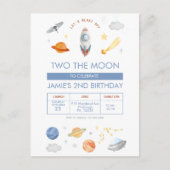 Carte Postale Fête dans l'espace Astronaute 2e Anniversaire (Devant)
