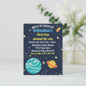 Carte Postale Fête de 1er anniversaire dans l'espace Premier tou (Debout devant)