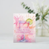 Carte Postale Fête de Bachelorette Toast à l'aquarelle personnal (Debout devant)