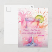 Carte Postale Fête de Bachelorette Toast à l'aquarelle personnal (Devant / Derrière)