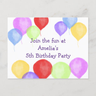 Carte Postale Fête de ballons d'anniversaire coloré
