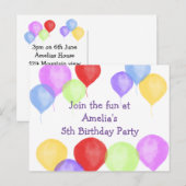 Carte Postale Fête de ballons d'anniversaire coloré (Devant / Derrière)