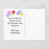 Carte Postale Fête de ballons d'anniversaire coloré (Dos)